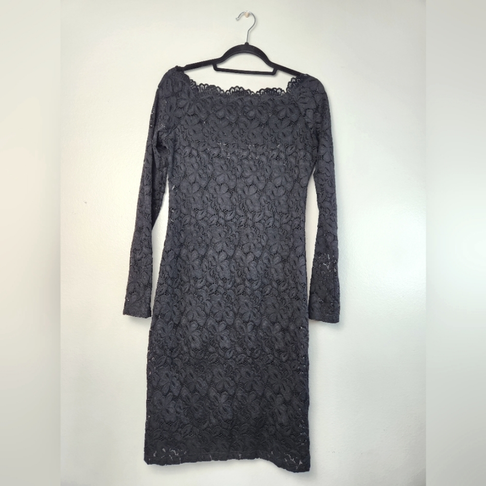Shein Black Lace Body Con Dress
